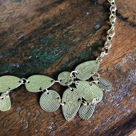 Gold Textured Metal Necklace - Picture 3 of 3